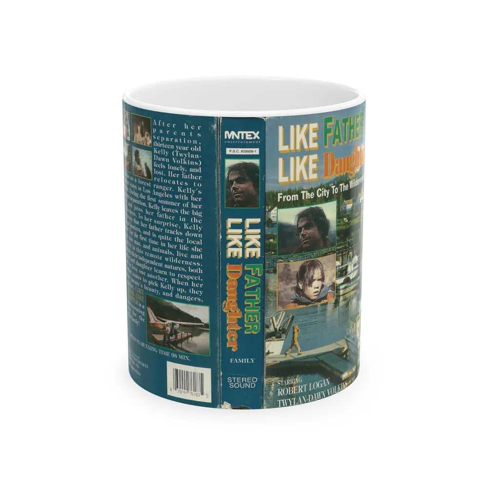 LIKE FATHER LIKE DAUGHTER FROM THE CITY TO THE WILDERNESS (VHS COVER) - White Coffee Mug-11oz-Go Mug Yourself