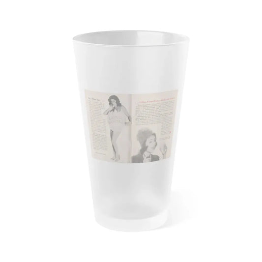 Lillian Roth #40 - People Pocket Mag. 6-16-54 - 2 B&W Photos & Article Continued (Vintage Female Icon) Frosted Pint Glass 16oz 16oz Frosted - Go Mug Yourself