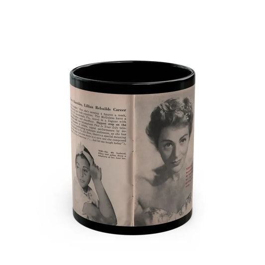 Lillian Roth #41 - People Pocket Mag. 6-16-54 - 2 B&W Photos & Article Continued (Vintage Female Icon) Black Coffee Mug 11oz - Go Mug Yourself
