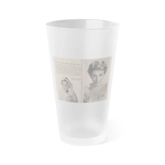 Lillian Roth #41 - People Pocket Mag. 6-16-54 - 2 B&W Photos & Article Continued (Vintage Female Icon) Frosted Pint Glass 16oz 16oz Frosted - Go Mug Yourself