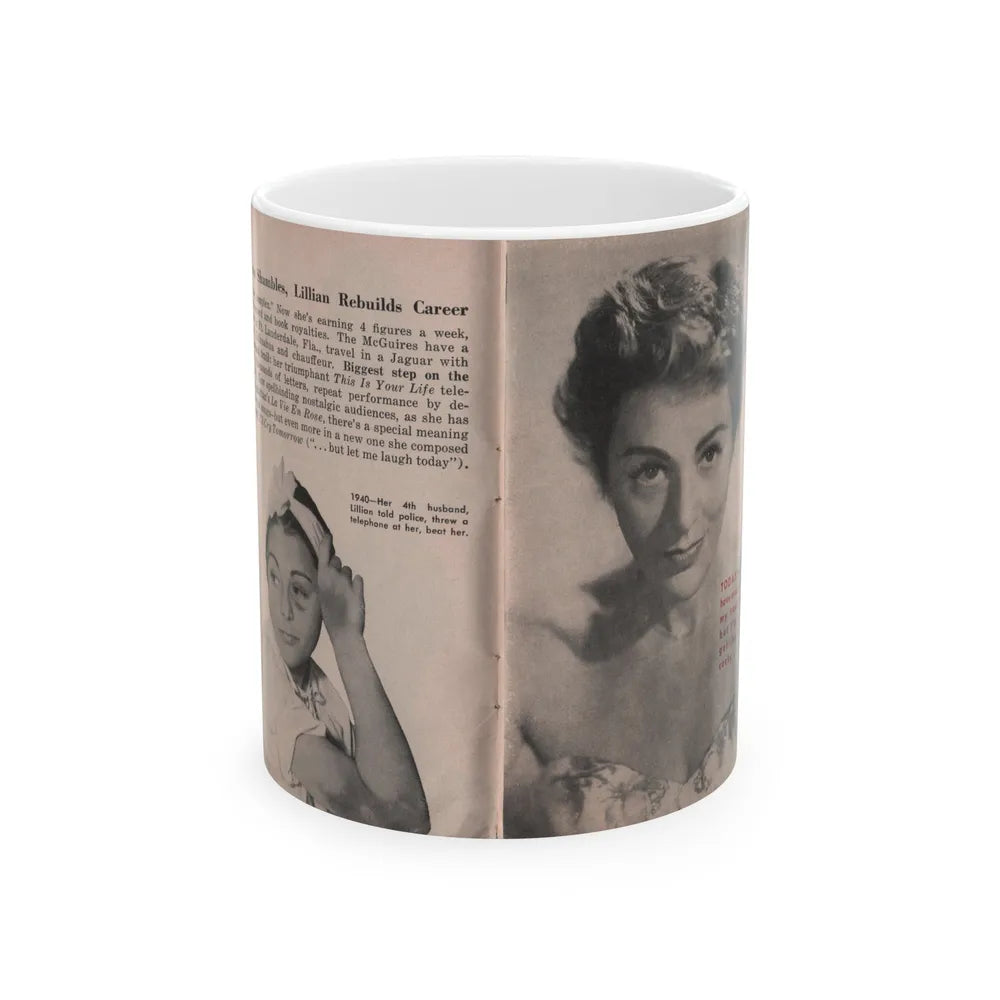 Lillian Roth #41 - People Pocket Mag. 6-16-54 - 2 B&W Photos & Article Continued (Vintage Female Icon) White Coffee Mug-11oz-Go Mug Yourself