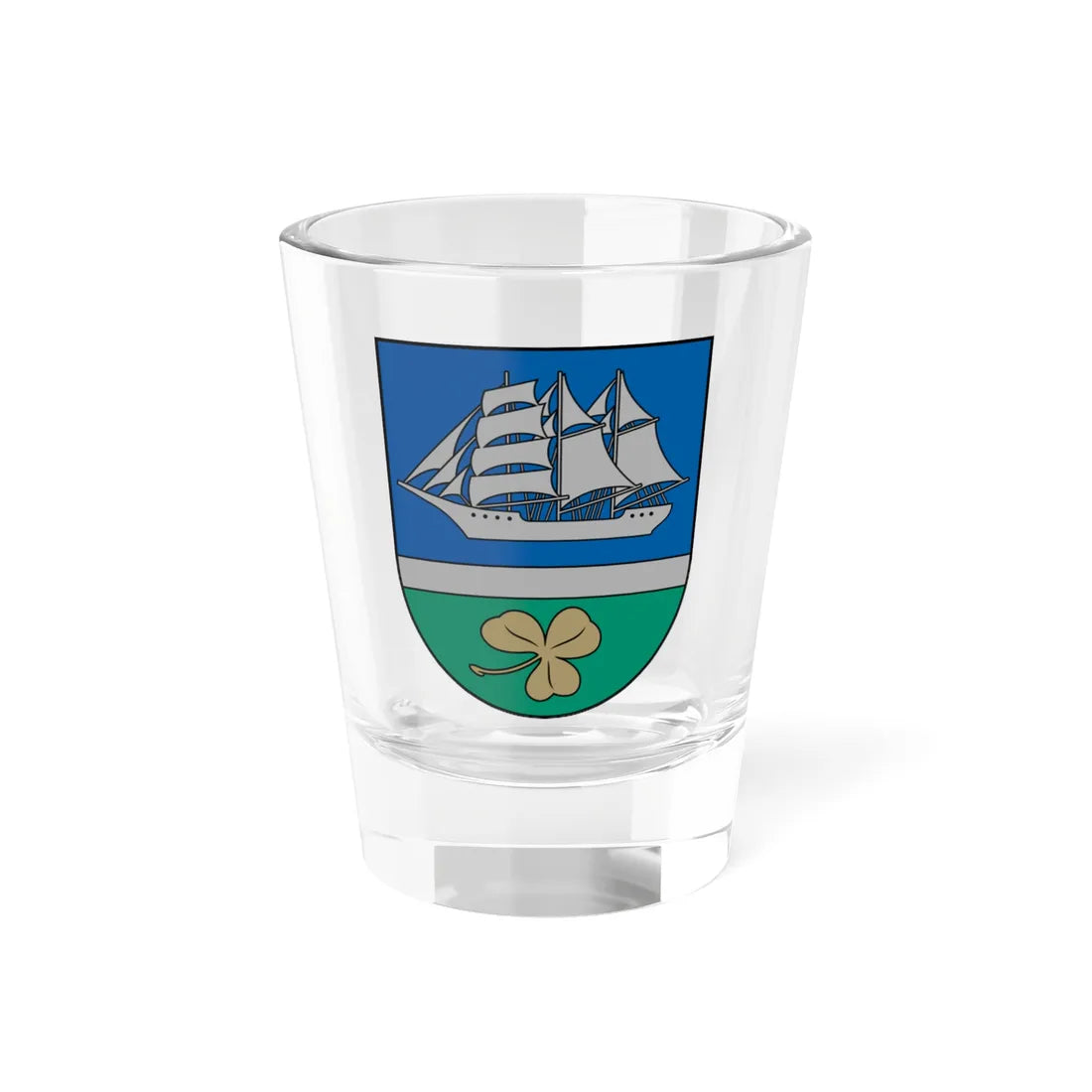 Limbažu rajona ģerbonis (Latvia) (Coat of Arms) Shot Glass 1.5oz 1.5oz - Go Mug Yourself