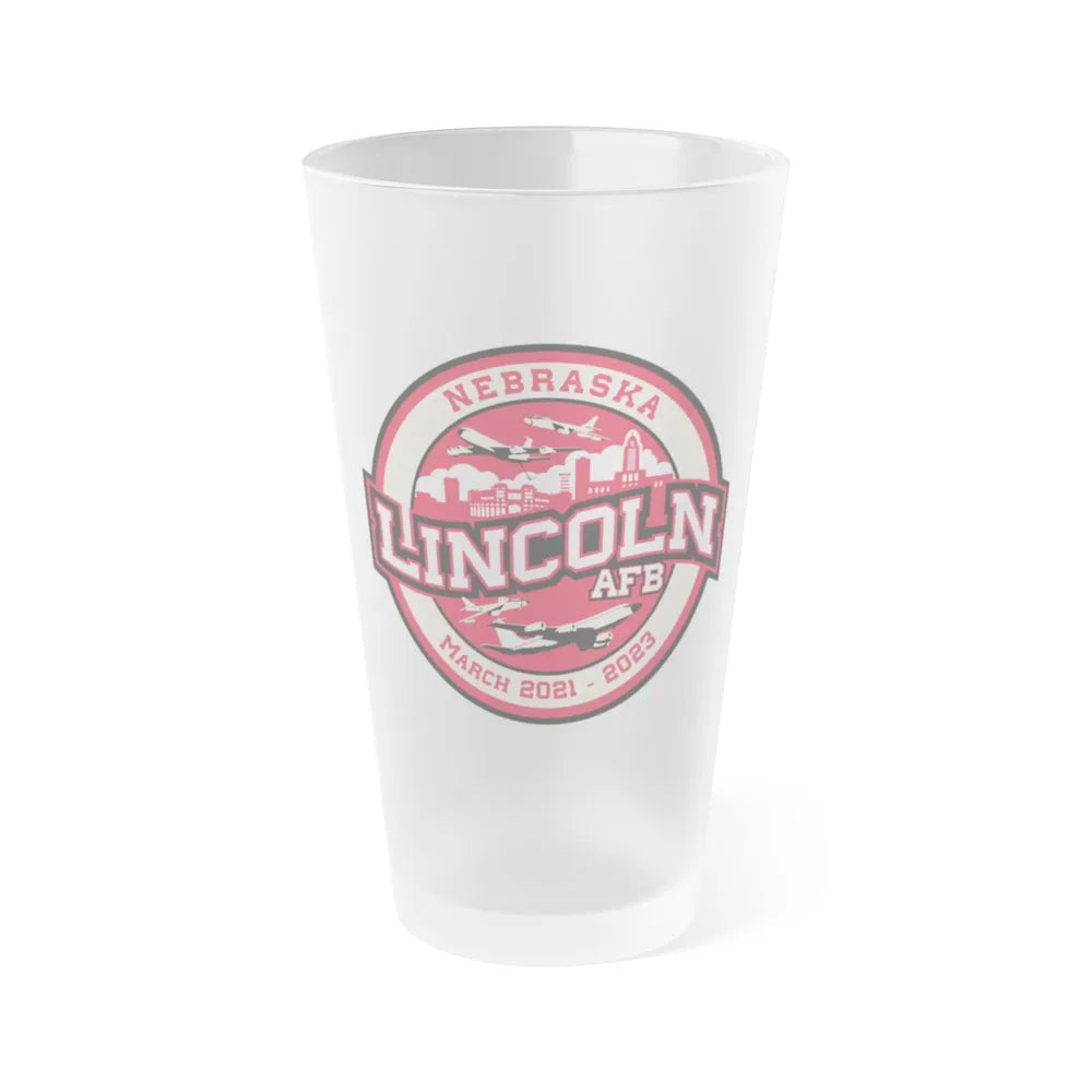 Lincoln Air Force Base (U.S. Air Force) Frosted Pint Glass 16oz-Go Mug Yourself