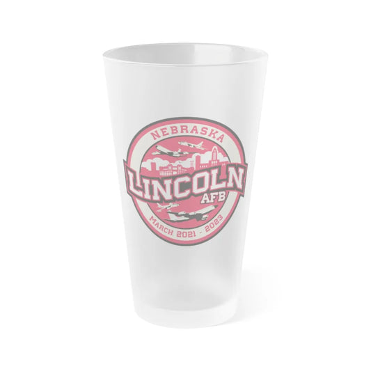 Lincoln Air Force Base (U.S. Air Force) Frosted Pint Glass 16oz-Go Mug Yourself