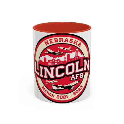 Lincoln Air Force Base (U.S. Air Force) Accent Coffee Mug 11oz Red - Go Mug Yourself