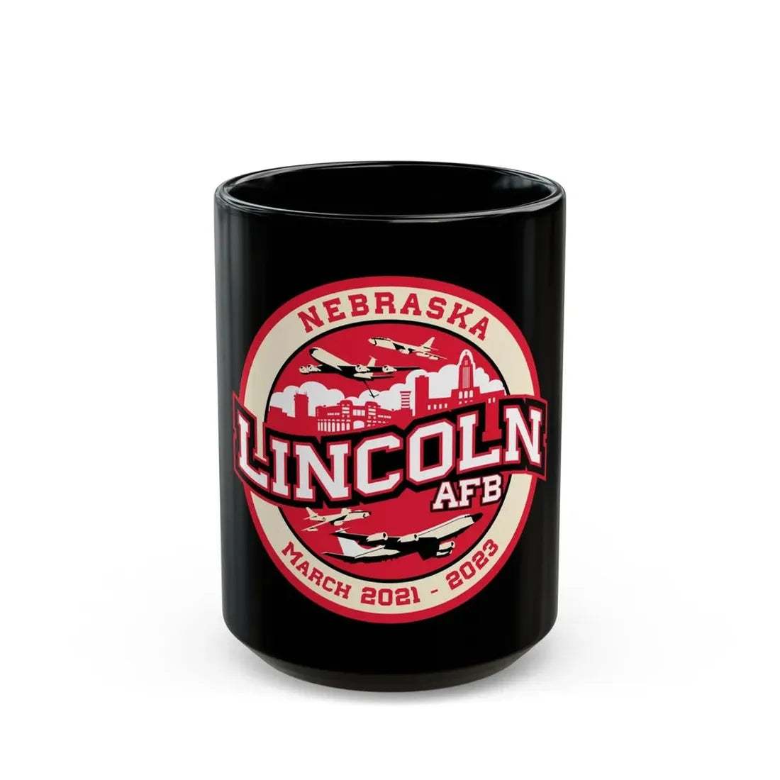 Lincoln Air Force Base (U.S. Air Force) Black Coffee Mug 15oz - Go Mug Yourself