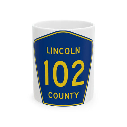 Lincoln County 102 (South Dakota) (Road Sign) White Coffee Mug 11oz - Go Mug Yourself