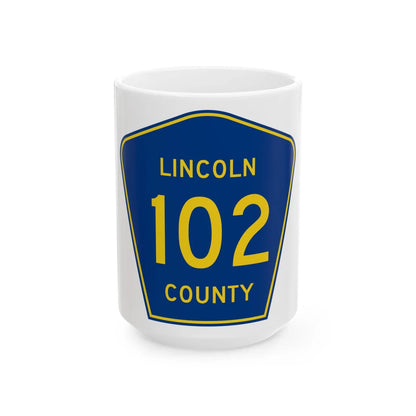 Lincoln County 102 (South Dakota) (Road Sign) White Coffee Mug 15oz - Go Mug Yourself