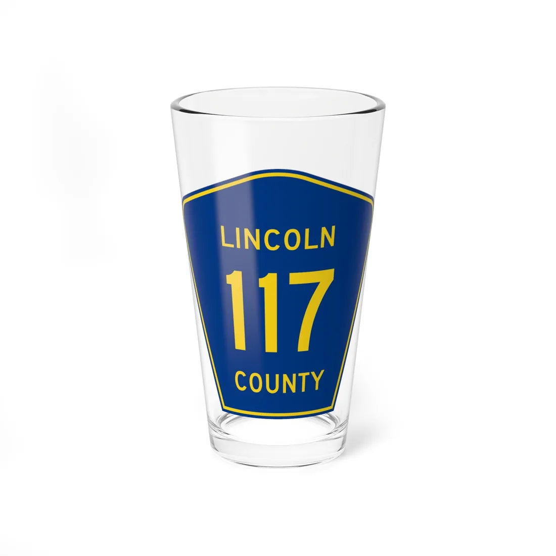 Lincoln County 117 (South Dakota) (Road Sign) Pint Glass 16oz 16oz - Go Mug Yourself