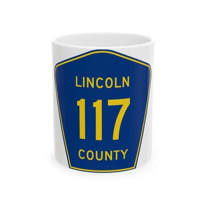 Lincoln County 117 (South Dakota) (Road Sign) White Coffee Mug 11oz - Go Mug Yourself