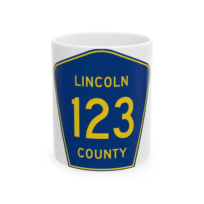 Lincoln County 123 (South Dakota) (Road Sign) White Coffee Mug 11oz - Go Mug Yourself