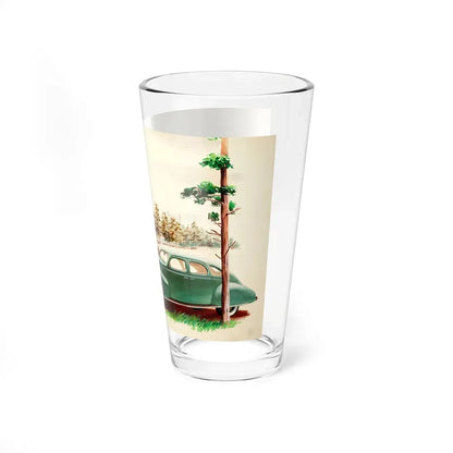 Lincoln Motors 1938 Zephyr V-12 Four Door Sedan ad illustration, c. 1938 - Pint Glass 16oz - Go Mug Yourself