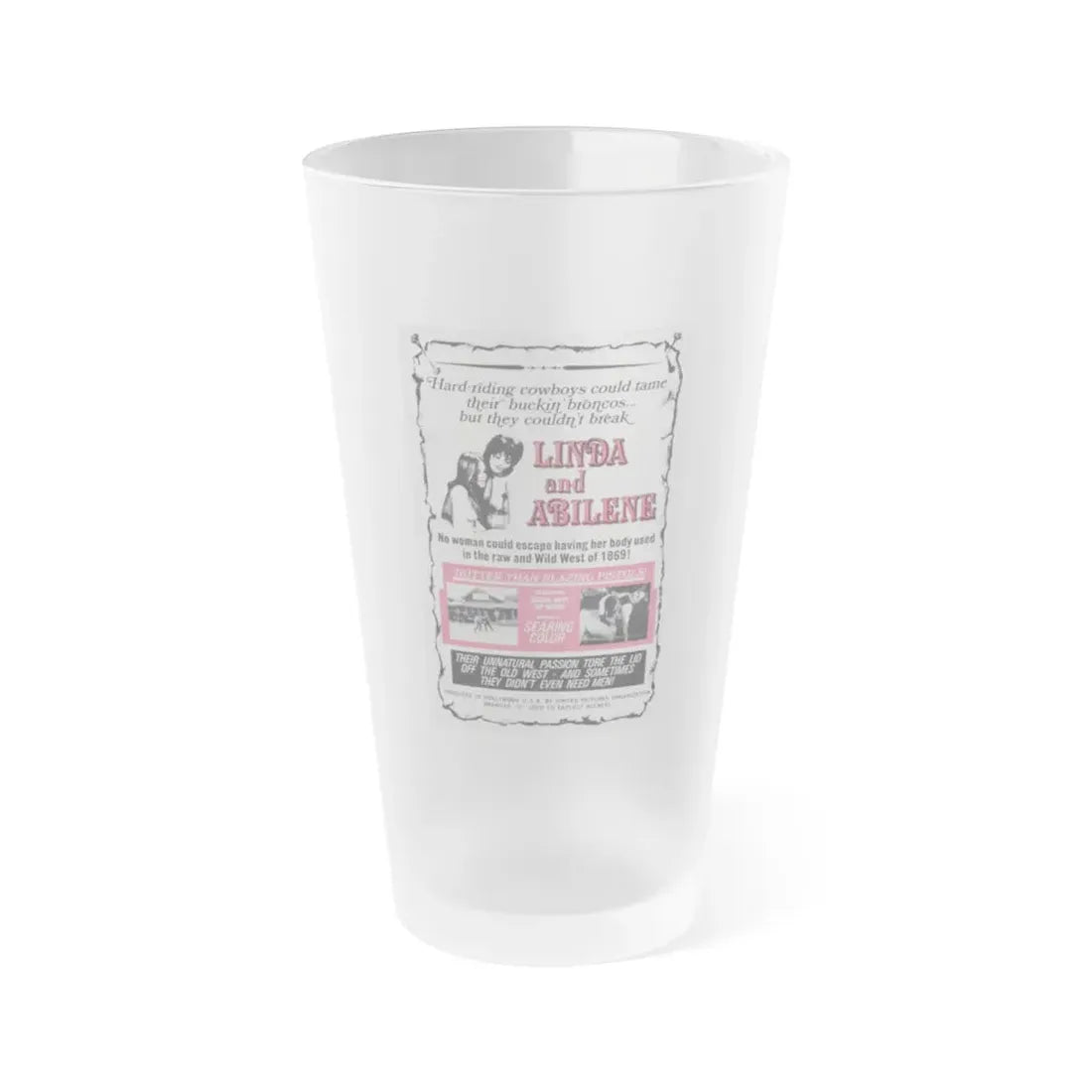 LINDA AND ABILENE 1969 Movie Poster - Frosted Pint Glass 16oz 16oz Frosted - Go Mug Yourself