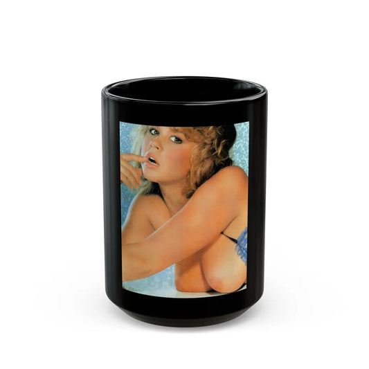 Linda Blair #100 (Vintage Female Icon) Black Coffee Mug-15oz-Go Mug Yourself