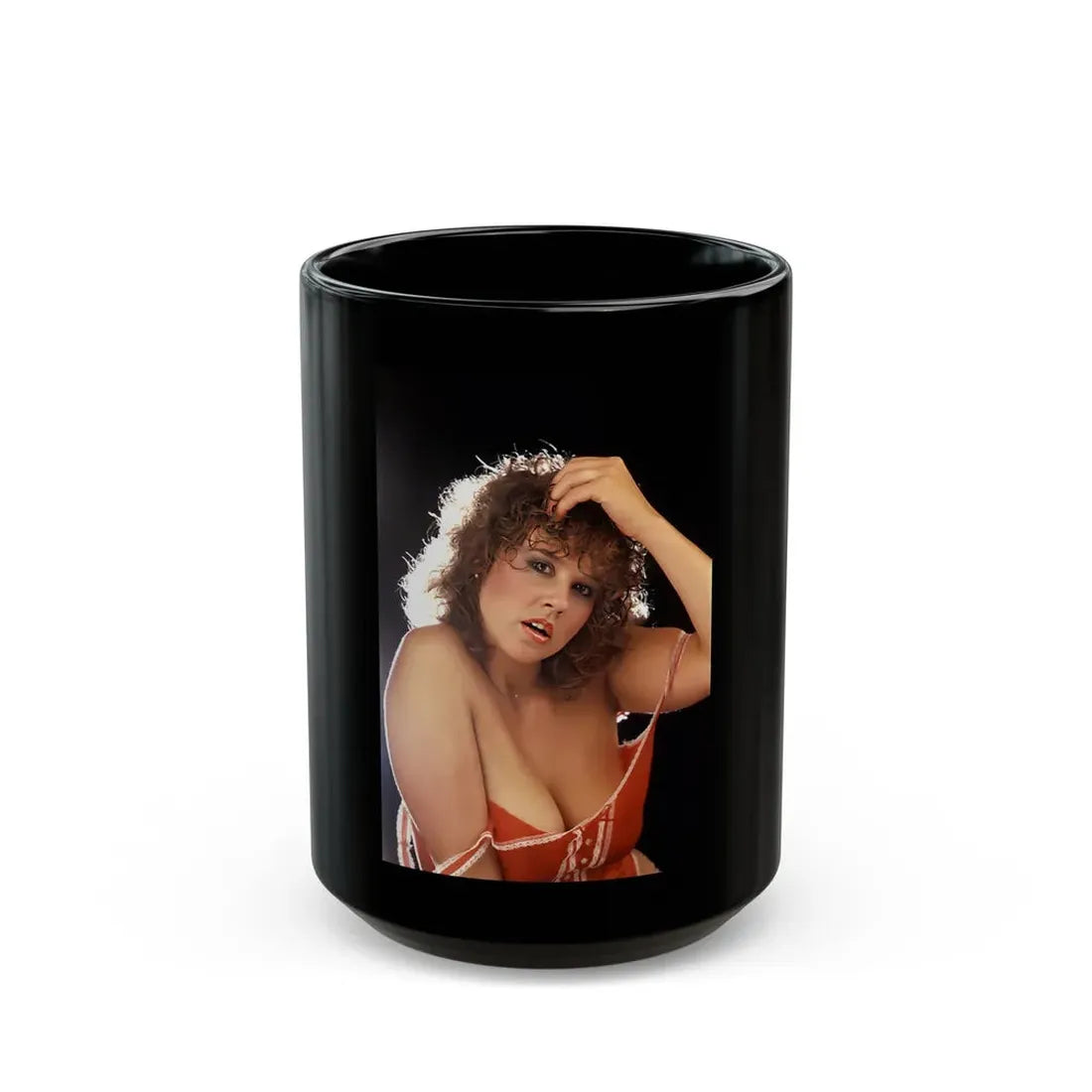 Linda Blair #107 (Vintage Female Icon) Black Coffee Mug 15oz - Go Mug Yourself