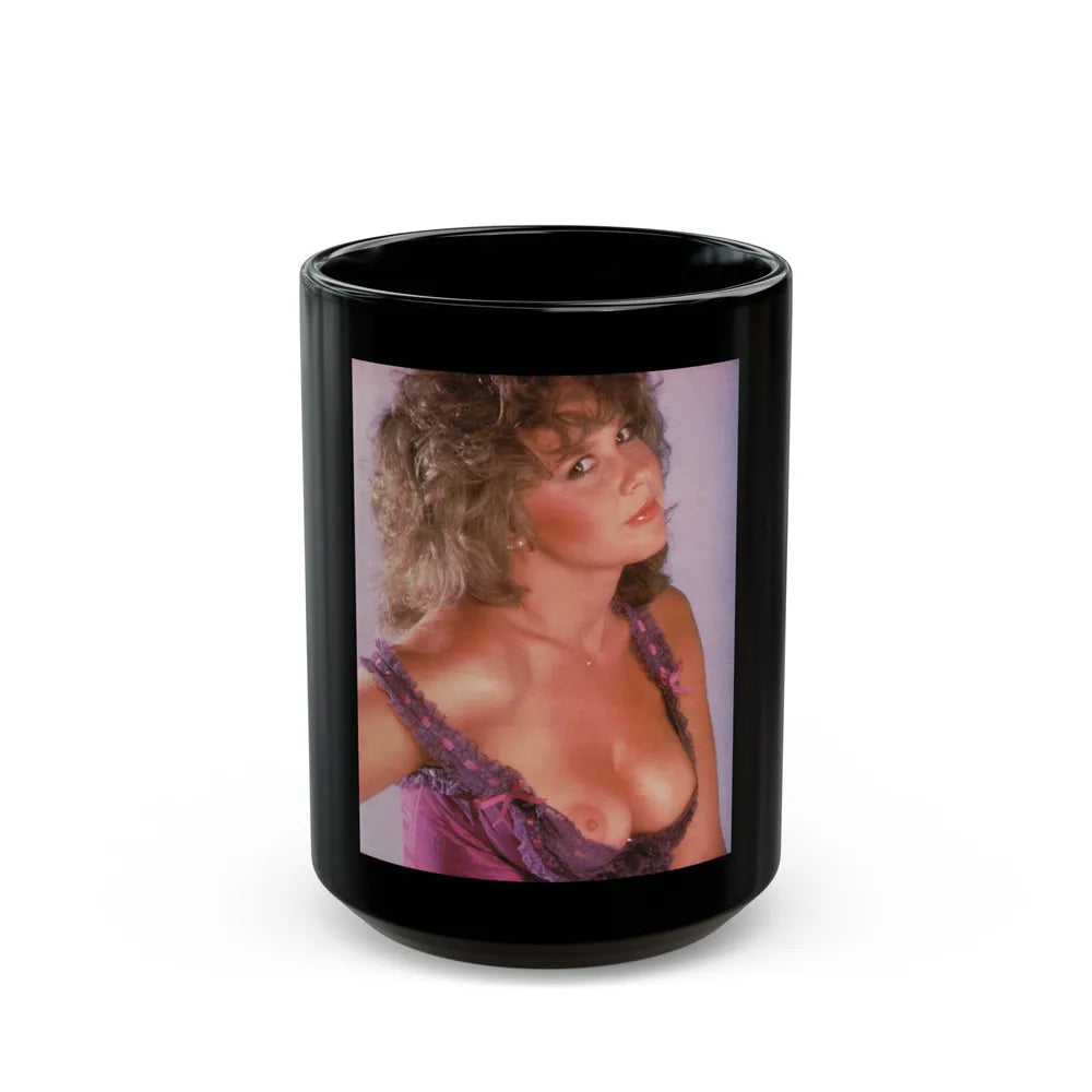 Linda Blair #11 (Vintage Female Icon) Black Coffee Mug-15oz-Go Mug Yourself