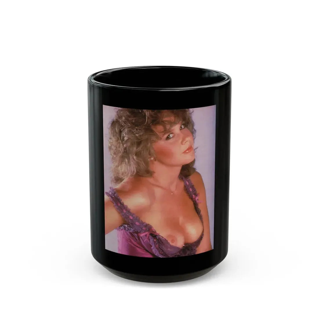 Linda Blair #11 (Vintage Female Icon) Black Coffee Mug 15oz - Go Mug Yourself