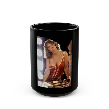 Linda Blair #115 (Vintage Female Icon) Black Coffee Mug-15oz-Go Mug Yourself