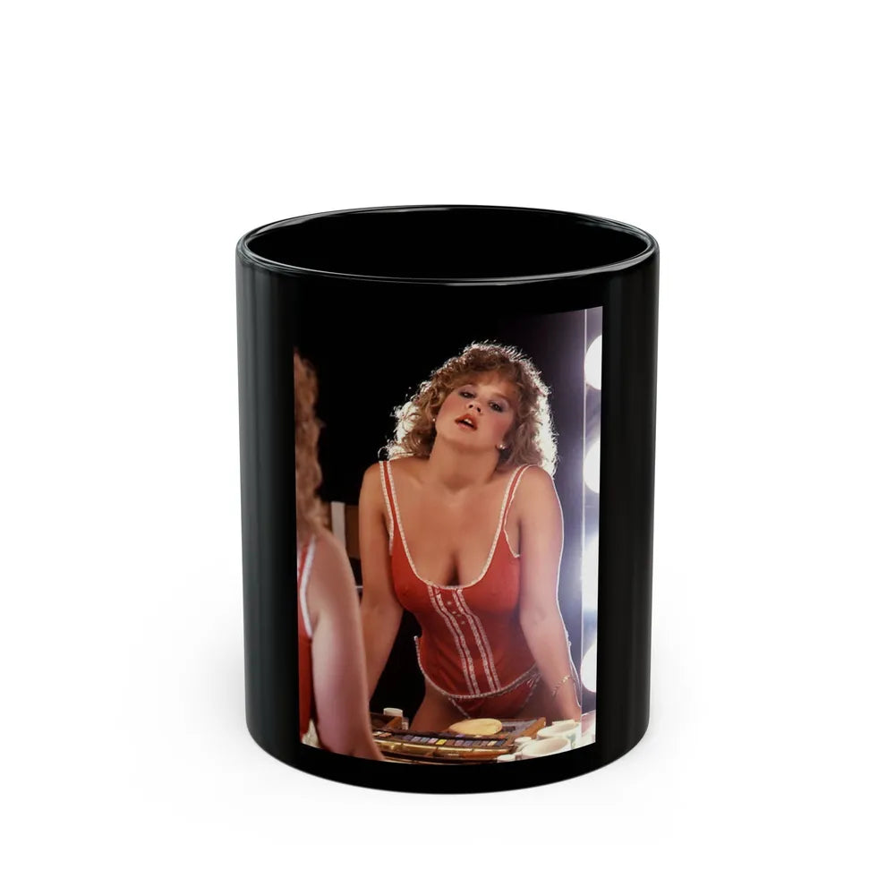 Linda Blair #116 (Vintage Female Icon) Black Coffee Mug-11oz-Go Mug Yourself