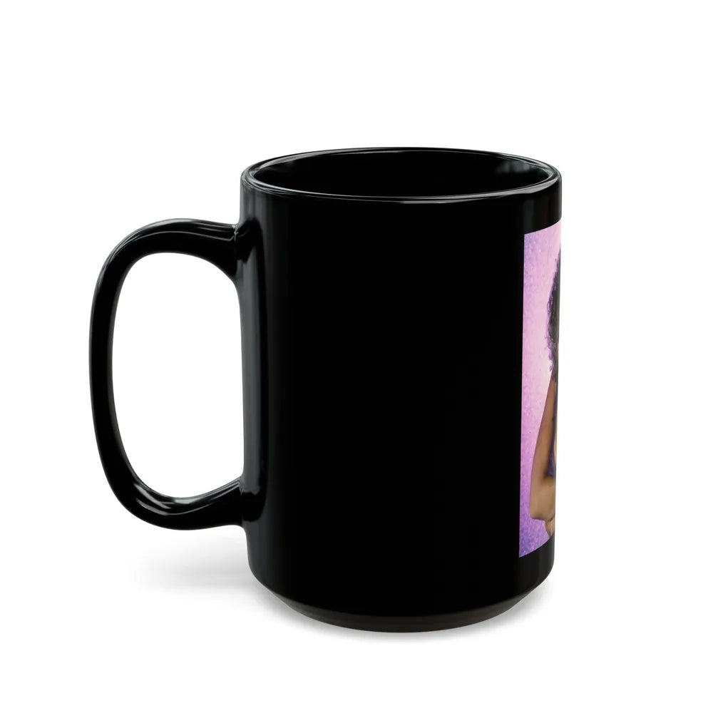 Linda Blair #118 (Vintage Female Icon) Black Coffee Mug-Go Mug Yourself