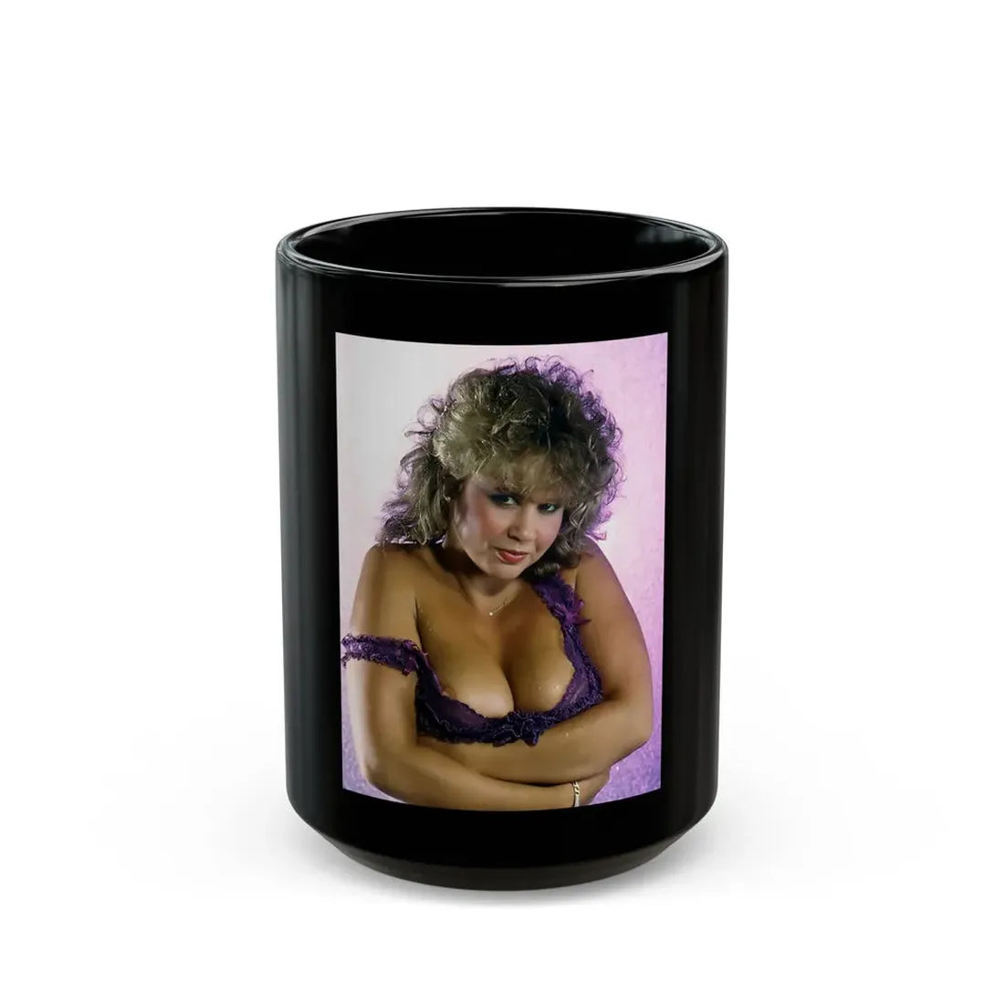Linda Blair #120 (Vintage Female Icon) Black Coffee Mug 15oz - Go Mug Yourself