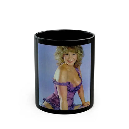 Linda Blair #139 - Partially Topless (Vintage Female Icon) Black Coffee Mug 11oz - Go Mug Yourself