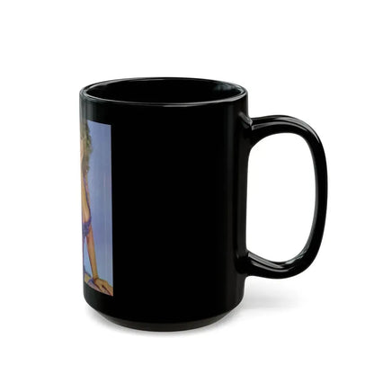Linda Blair #139 - Partially Topless (Vintage Female Icon) Black Coffee Mug - Go Mug Yourself
