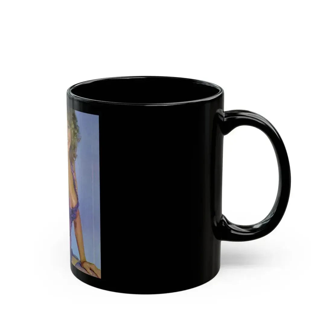 Linda Blair #139 - Partially Topless (Vintage Female Icon) Black Coffee Mug - Go Mug Yourself