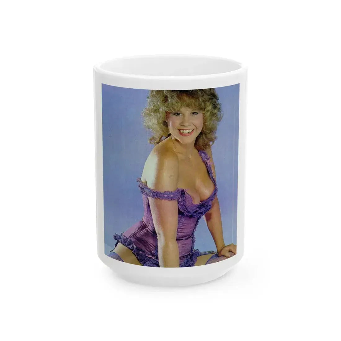 Linda Blair #139 - Partially Topless (Vintage Female Icon) White Coffee Mug 15oz - Go Mug Yourself