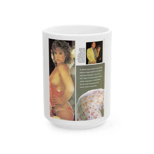 Linda Blair #140 - Partially Topless (Vintage Female Icon) White Coffee Mug 15oz - Go Mug Yourself
