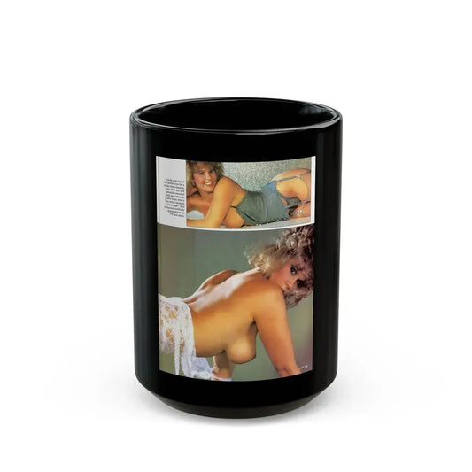 Linda Blair #141 - Partially Topless (Vintage Female Icon) Black Coffee Mug 15oz - Go Mug Yourself