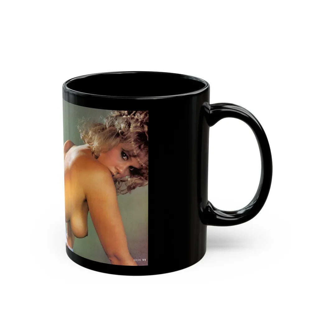 Linda Blair #142 - Topless (Vintage Female Icon) Black Coffee Mug-Go Mug Yourself