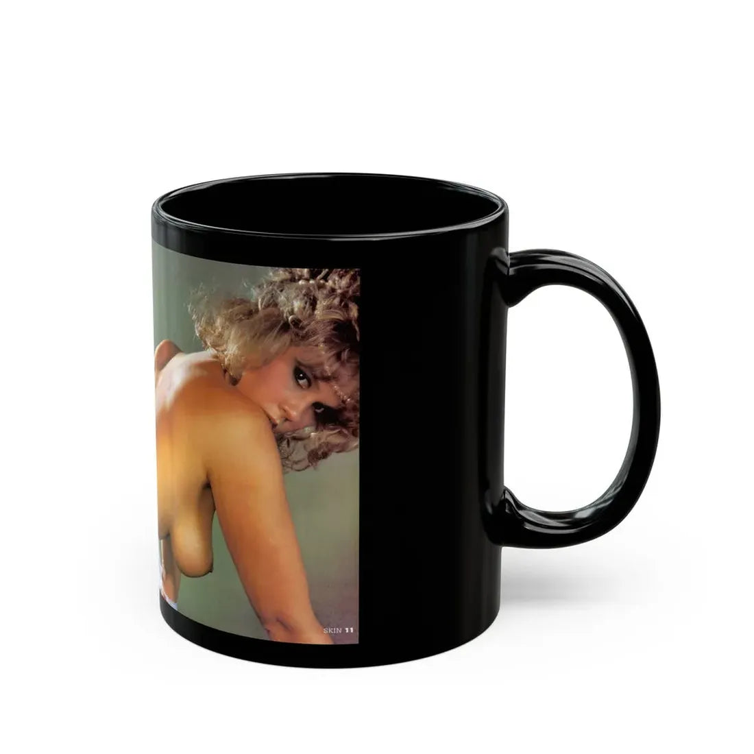 Linda Blair #142 - Topless (Vintage Female Icon) Black Coffee Mug - Go Mug Yourself