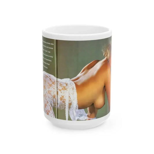 Linda Blair #142 - Topless (Vintage Female Icon) White Coffee Mug 15oz - Go Mug Yourself