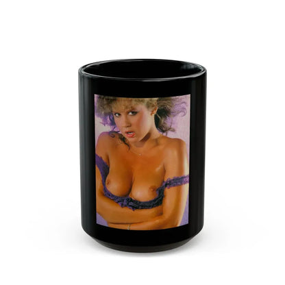 Linda Blair #143 - Topless (Vintage Female Icon) Black Coffee Mug 15oz - Go Mug Yourself