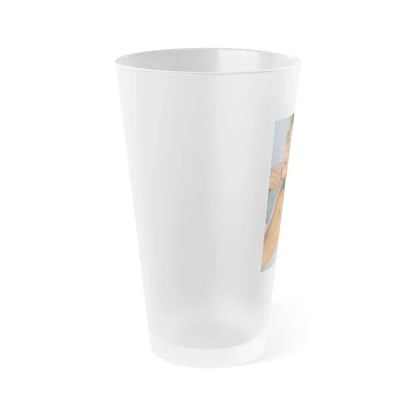 Linda Blair #144 - Topless (Vintage Female Icon) Frosted Pint Glass 16oz - Go Mug Yourself