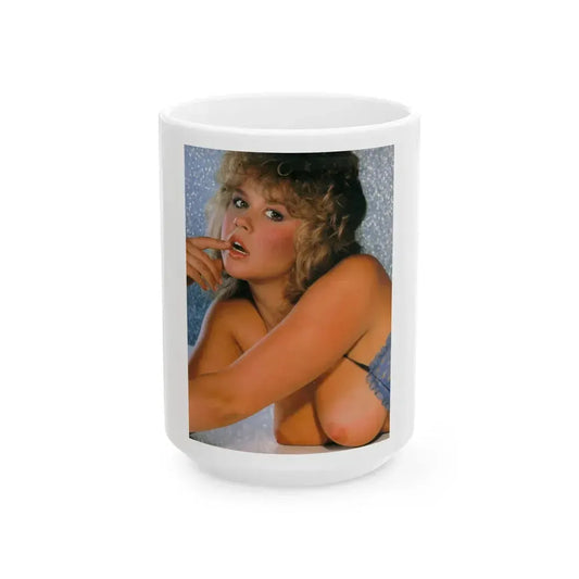 Linda Blair #144 - Topless (Vintage Female Icon) White Coffee Mug 15oz - Go Mug Yourself