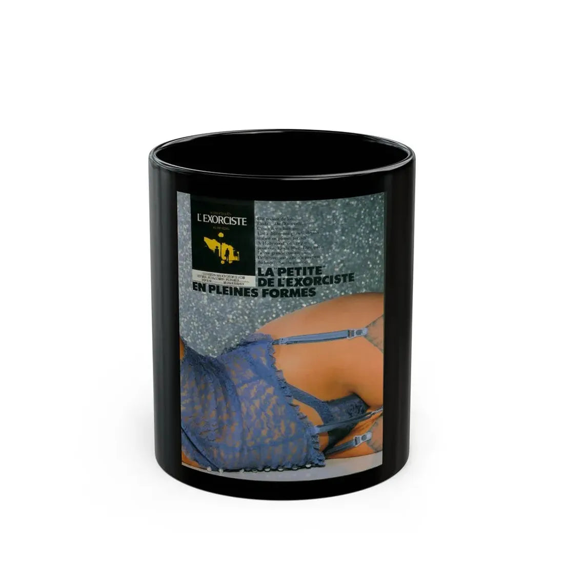 Linda Blair #145 (Vintage Female Icon) Black Coffee Mug 11oz - Go Mug Yourself