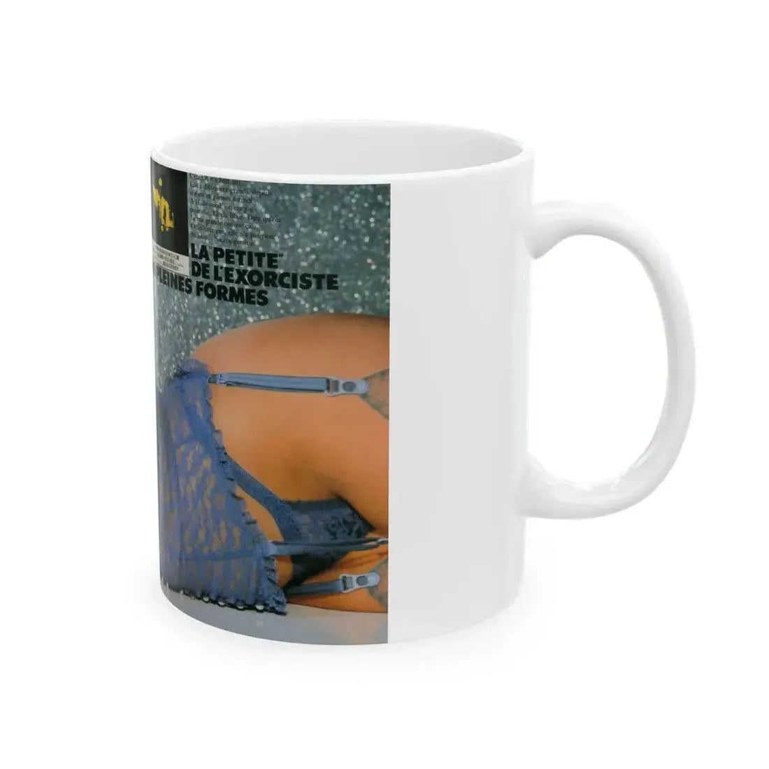 Linda Blair #146 - Topless (Vintage Female Icon) White Coffee Mug - Go Mug Yourself