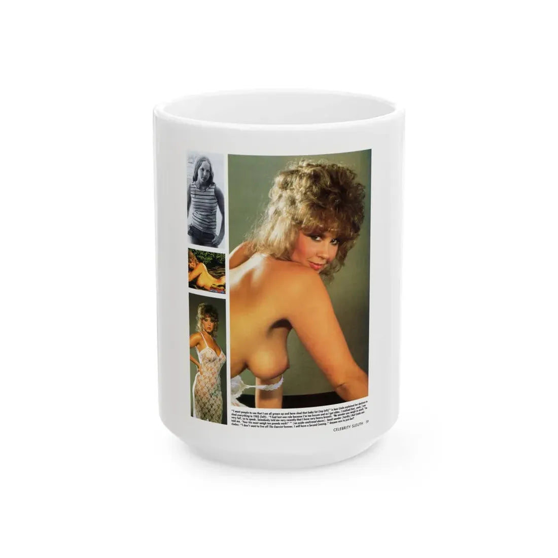 Linda Blair #149 - Partially Topless (Vintage Female Icon) White Coffee Mug 15oz - Go Mug Yourself