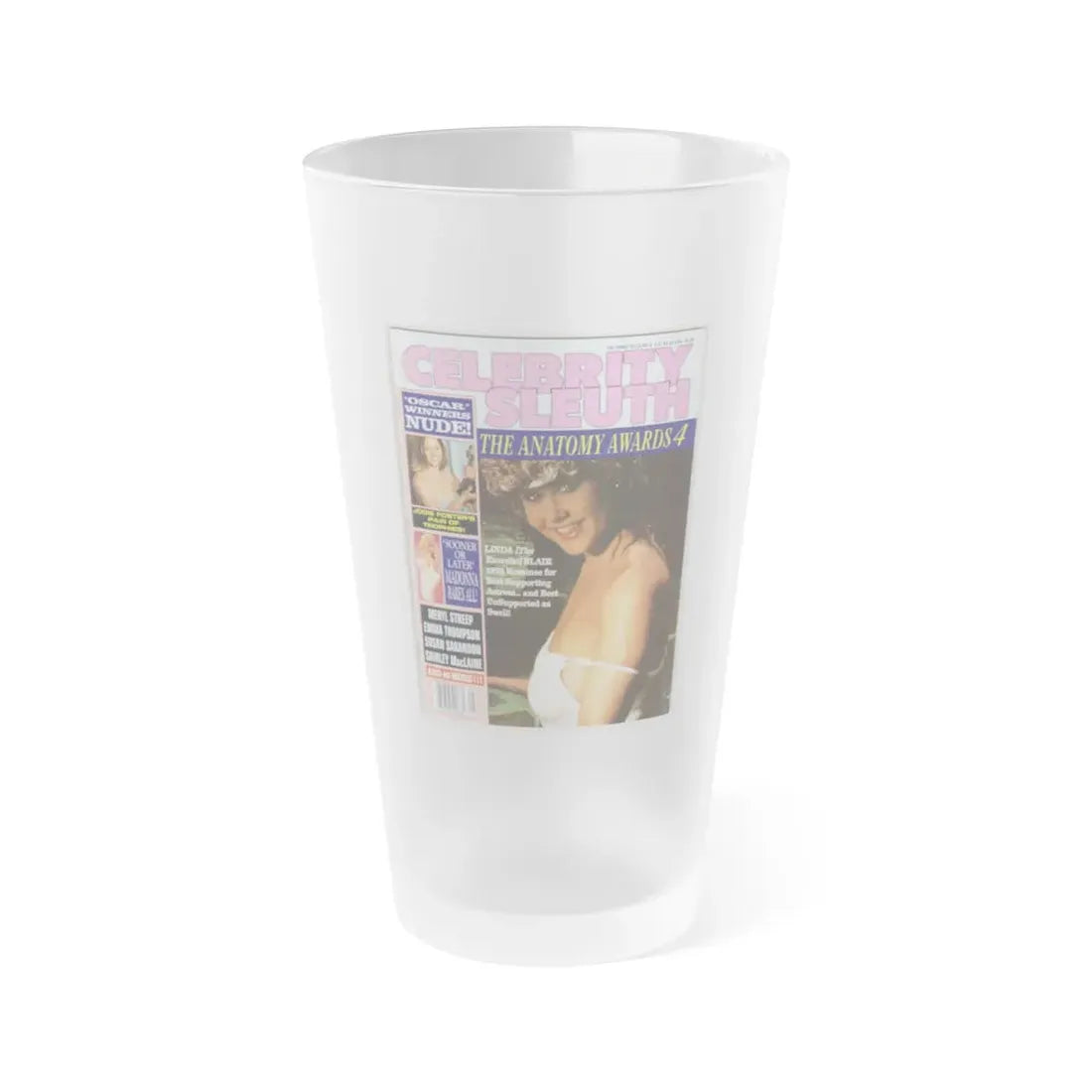Linda Blair #150 - Mag. Cover (Vintage Female Icon) Frosted Pint Glass 16oz 16oz Frosted - Go Mug Yourself