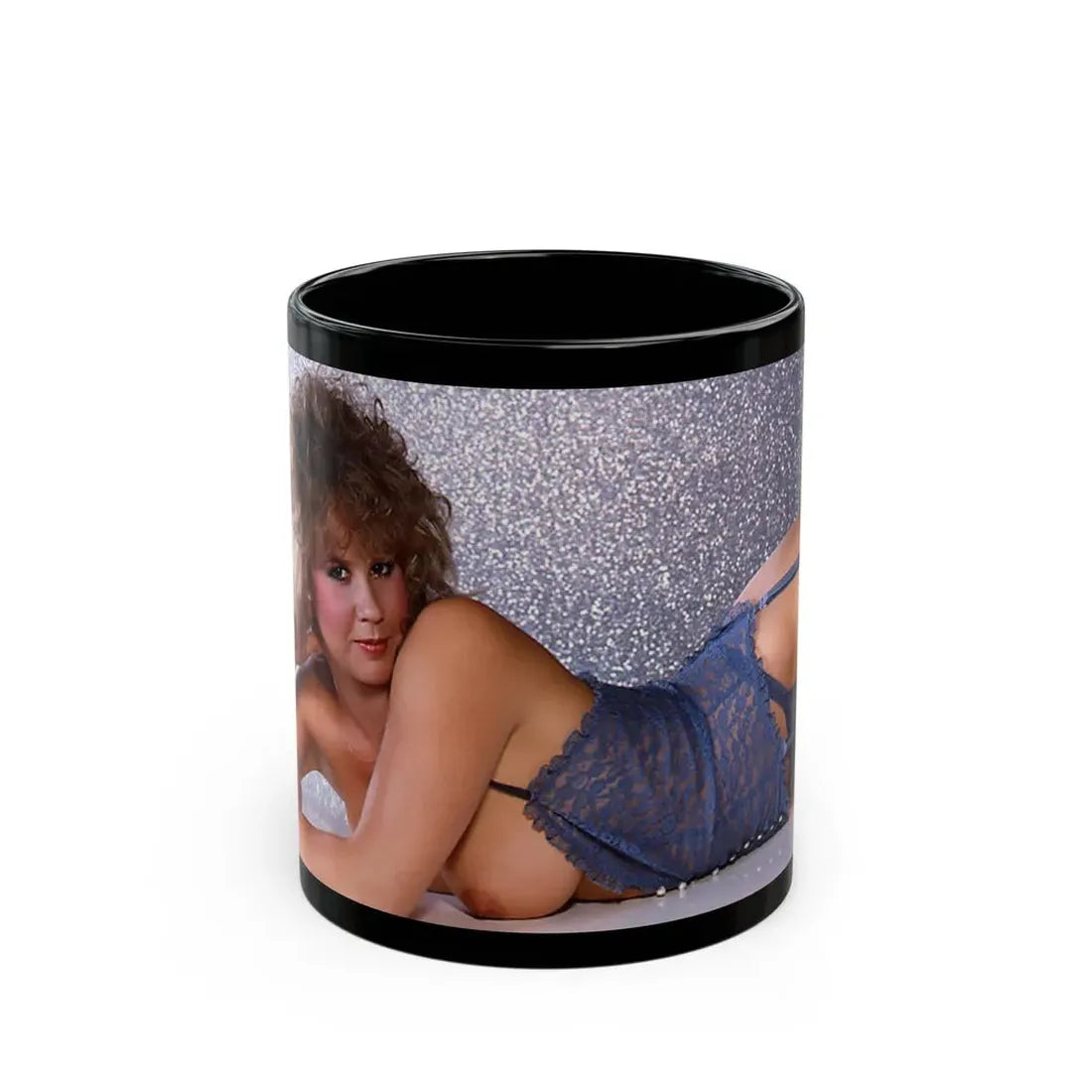 Linda Blair #155 - Topless (Vintage Female Icon) Black Coffee Mug 11oz - Go Mug Yourself