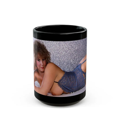 Linda Blair #155 - Topless (Vintage Female Icon) Black Coffee Mug 15oz - Go Mug Yourself