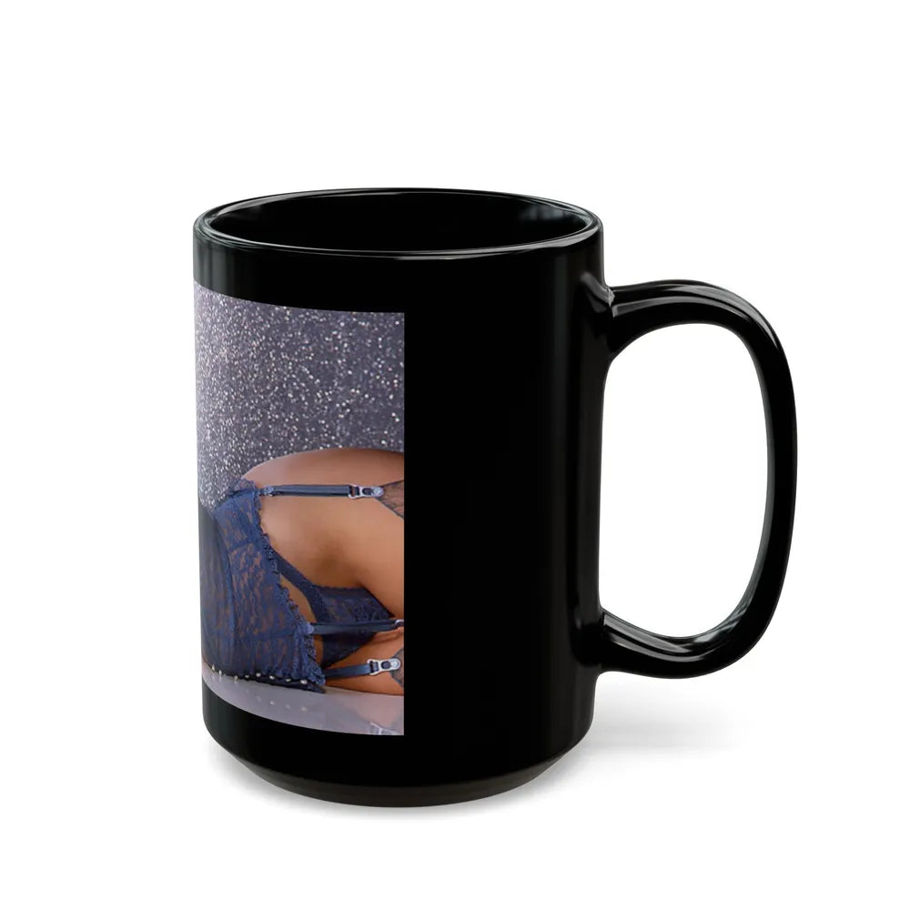 Linda Blair #155 - Topless (Vintage Female Icon) Black Coffee Mug-Go Mug Yourself