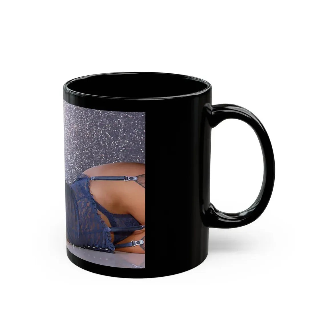 Linda Blair #155 - Topless (Vintage Female Icon) Black Coffee Mug - Go Mug Yourself