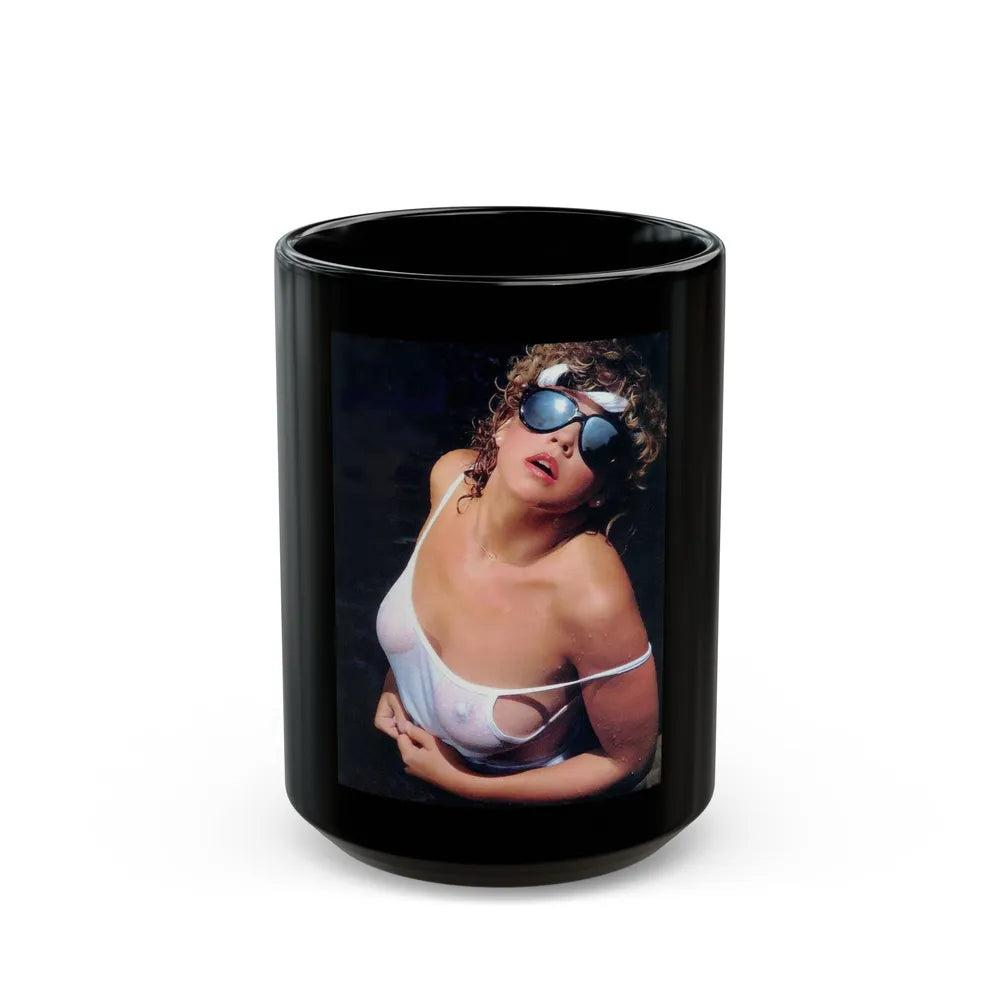 Linda Blair #157 (Vintage Female Icon) Black Coffee Mug-15oz-Go Mug Yourself