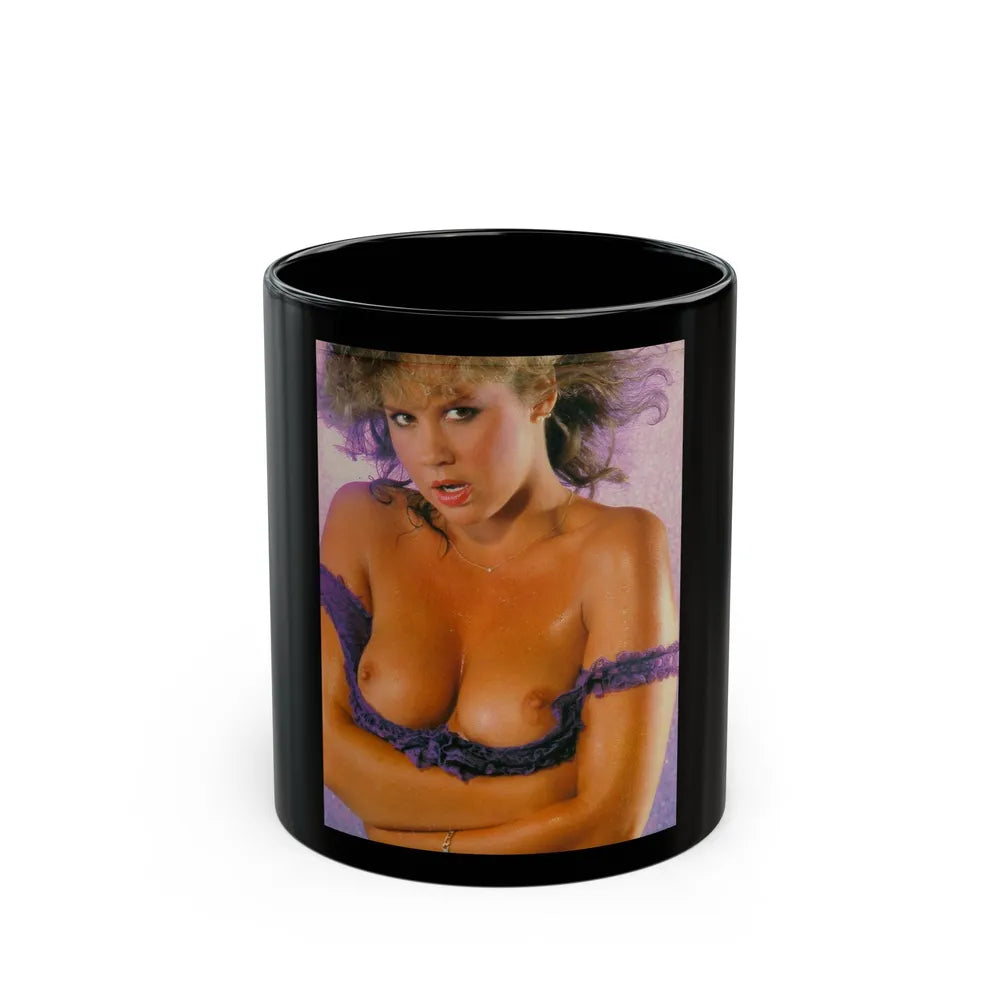 Linda Blair #159 - Topless (Vintage Female Icon) Black Coffee Mug-11oz-Go Mug Yourself