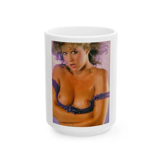 Linda Blair #159 - Topless (Vintage Female Icon) White Coffee Mug 15oz - Go Mug Yourself