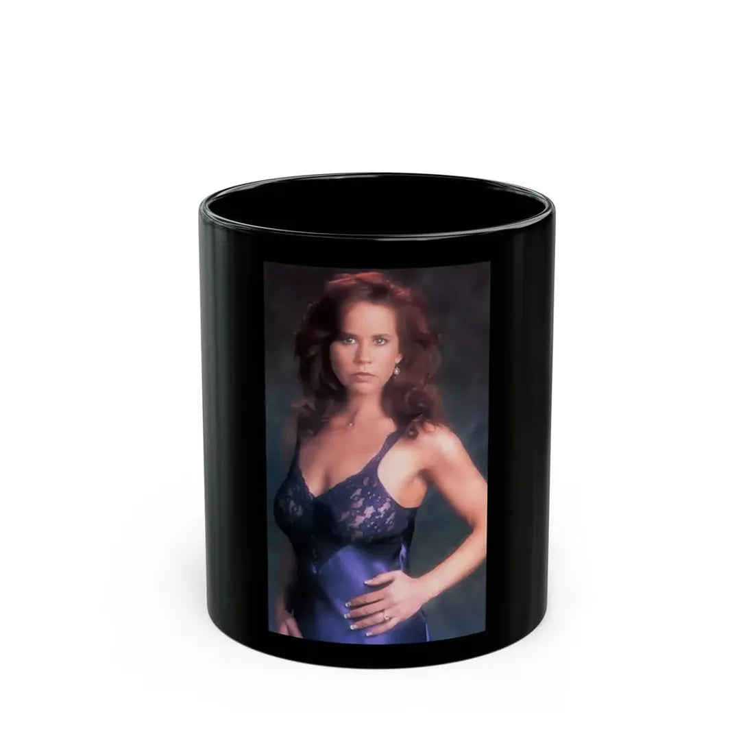 Linda Blair #161 (Vintage Female Icon) Black Coffee Mug 11oz - Go Mug Yourself