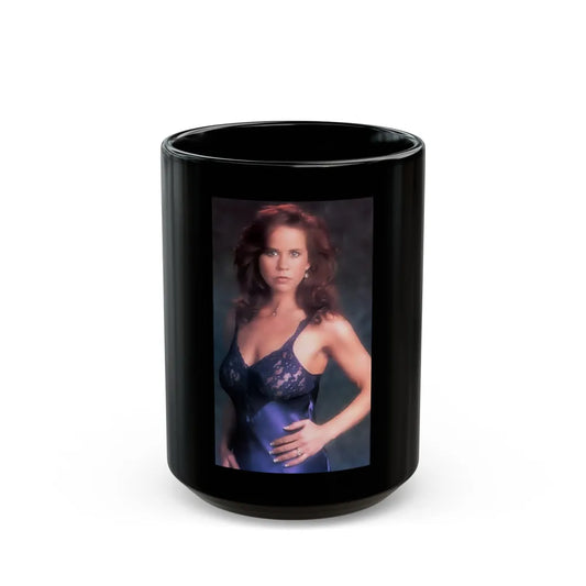 Linda Blair #161 (Vintage Female Icon) Black Coffee Mug-15oz-Go Mug Yourself